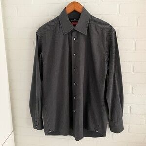 Balenciaga Men’s Button down shirt Pinstripe Black White 100% cotton FLAW XL